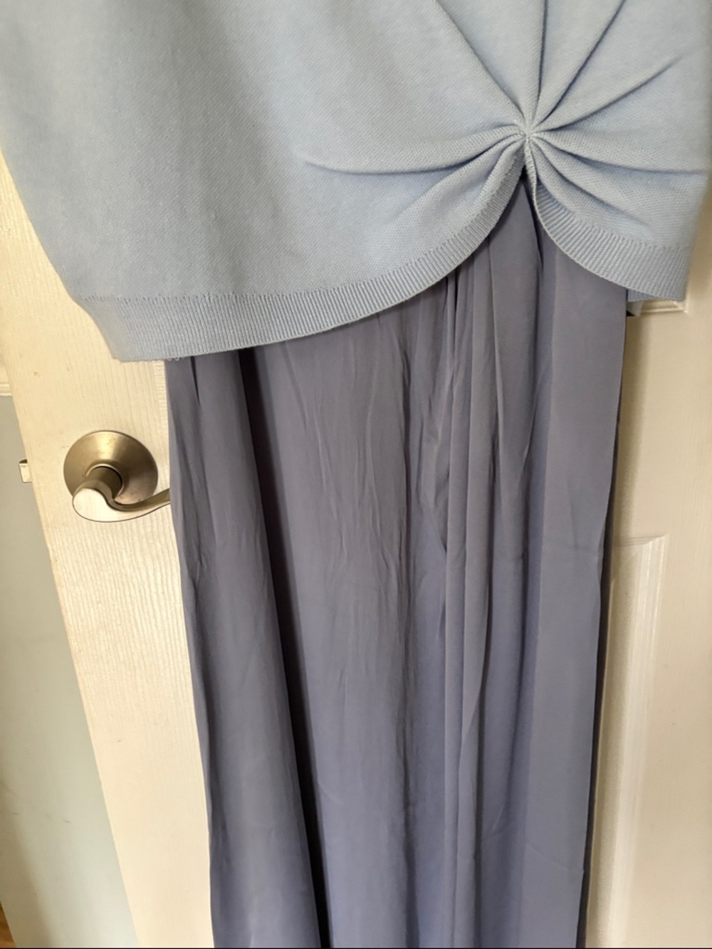 Anthropologie NWT Light Blue Knit Top with Dusty Blue Maxi dress Two-Piece Set - Picture 11 of 12
